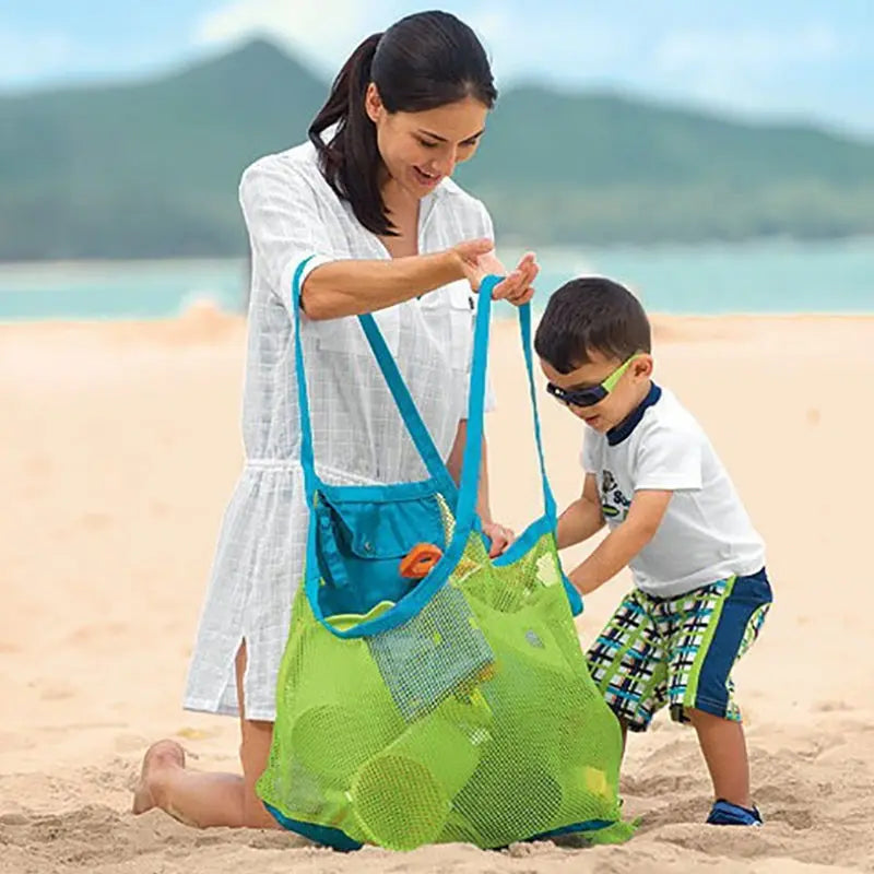 Kids Beach Toys Sand Away Portable Mesh Bag